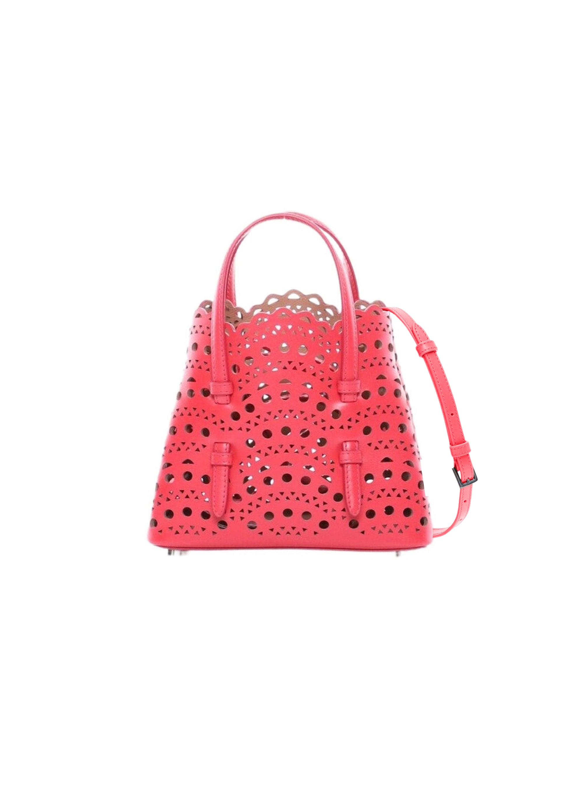 Bag Mina 16 in leather - Raspberry