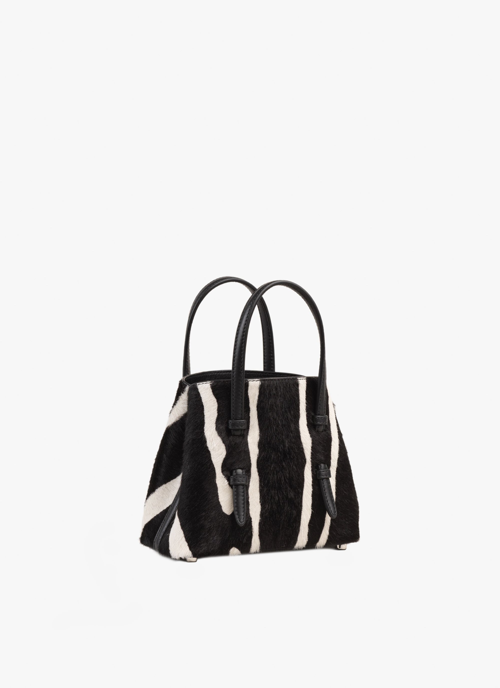 Mini Leather Mina Bag 16 - White & Black