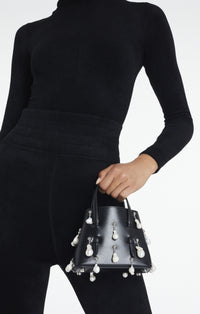 Sac Mina 16 en cuir - Noir
