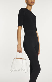 Sac Mina 25 perforé en cuir - Blanc Optique