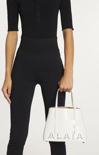 Sac Mina 25 perforé en cuir - Blanc Optique