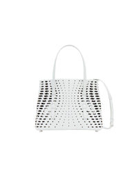 Mina 25 Perforated Leather Tote Bag - Optic White