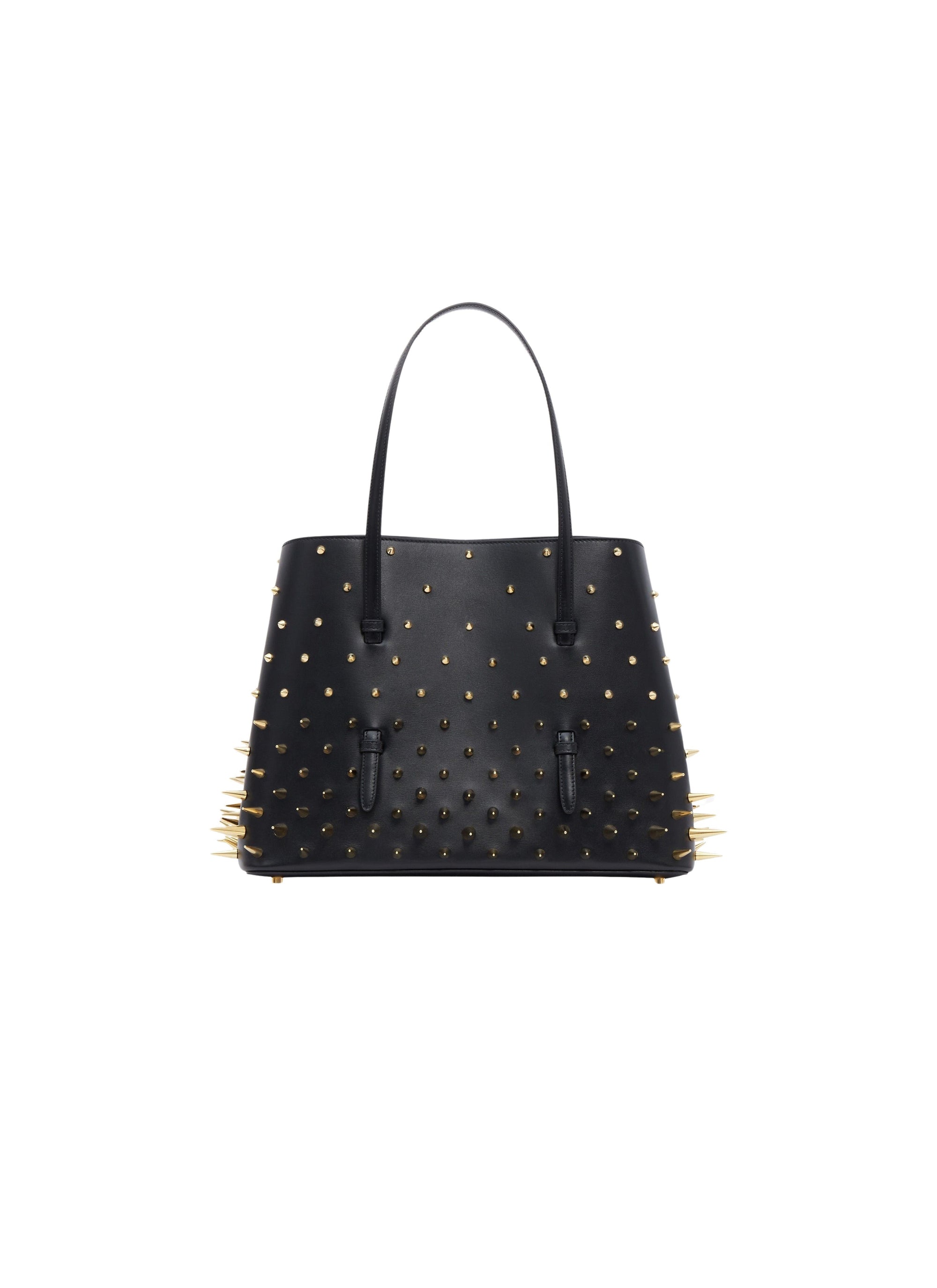 Sac cabas Mina 32 en cuir clouté - Noir