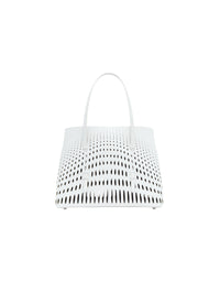 Sac cabas Mina 32 en cuir perforé - Blanc Optique