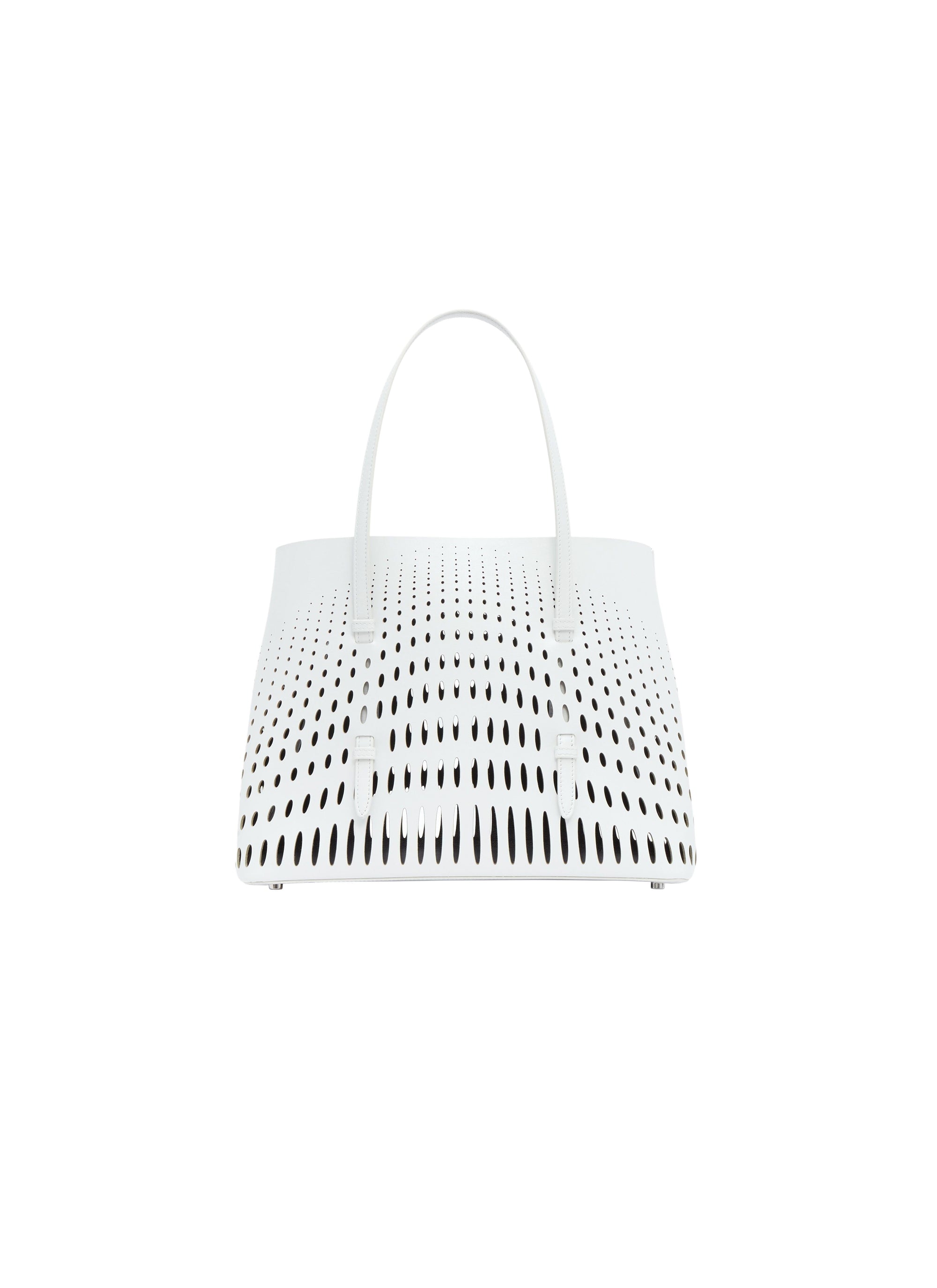 Sac cabas Mina 32 en cuir perforé - Blanc Optique