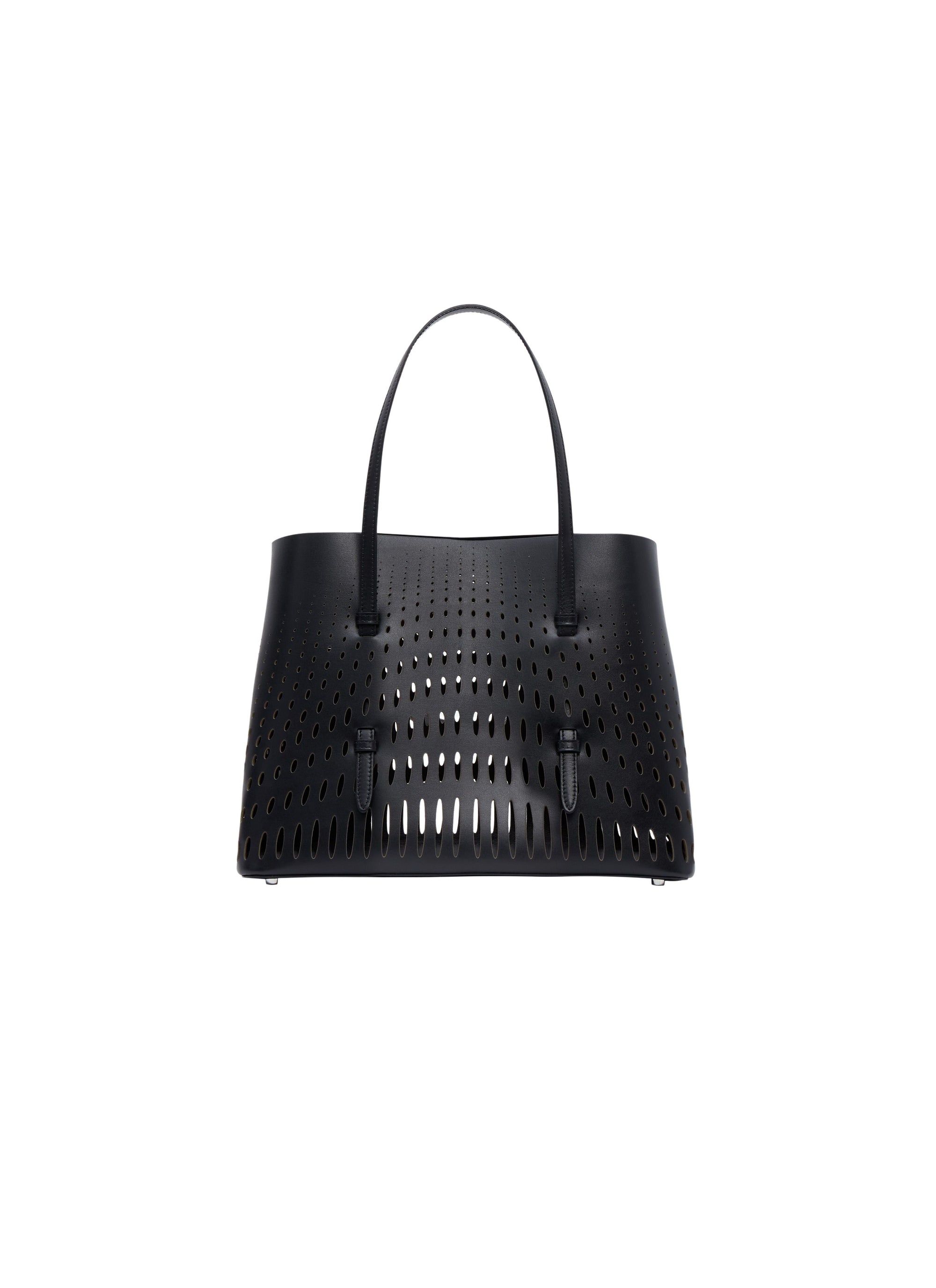 Mina 32 Tote Bag, Perforated Leather - Black