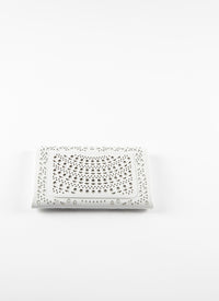 Pochette à motif ajouré en cuir - Blanc Optique