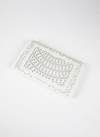 Pochette à motif ajouré en cuir - Blanc Optique