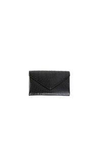 Openwork clutch bag in leather - Black