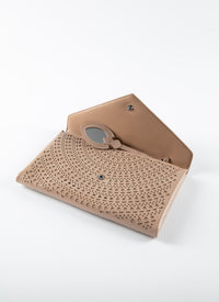 Openwork leather Oum bag - Sand