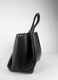 Sac porté épaule Angele 32 en cuir - Noir