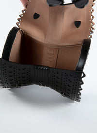 Corset bag 18 in leather - Black intense