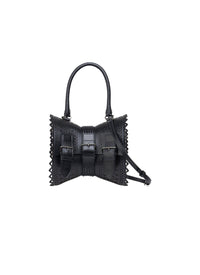 Corset bag 18 in leather - Black intense