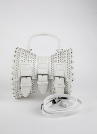 Corset bag 18 in leather - Optic White