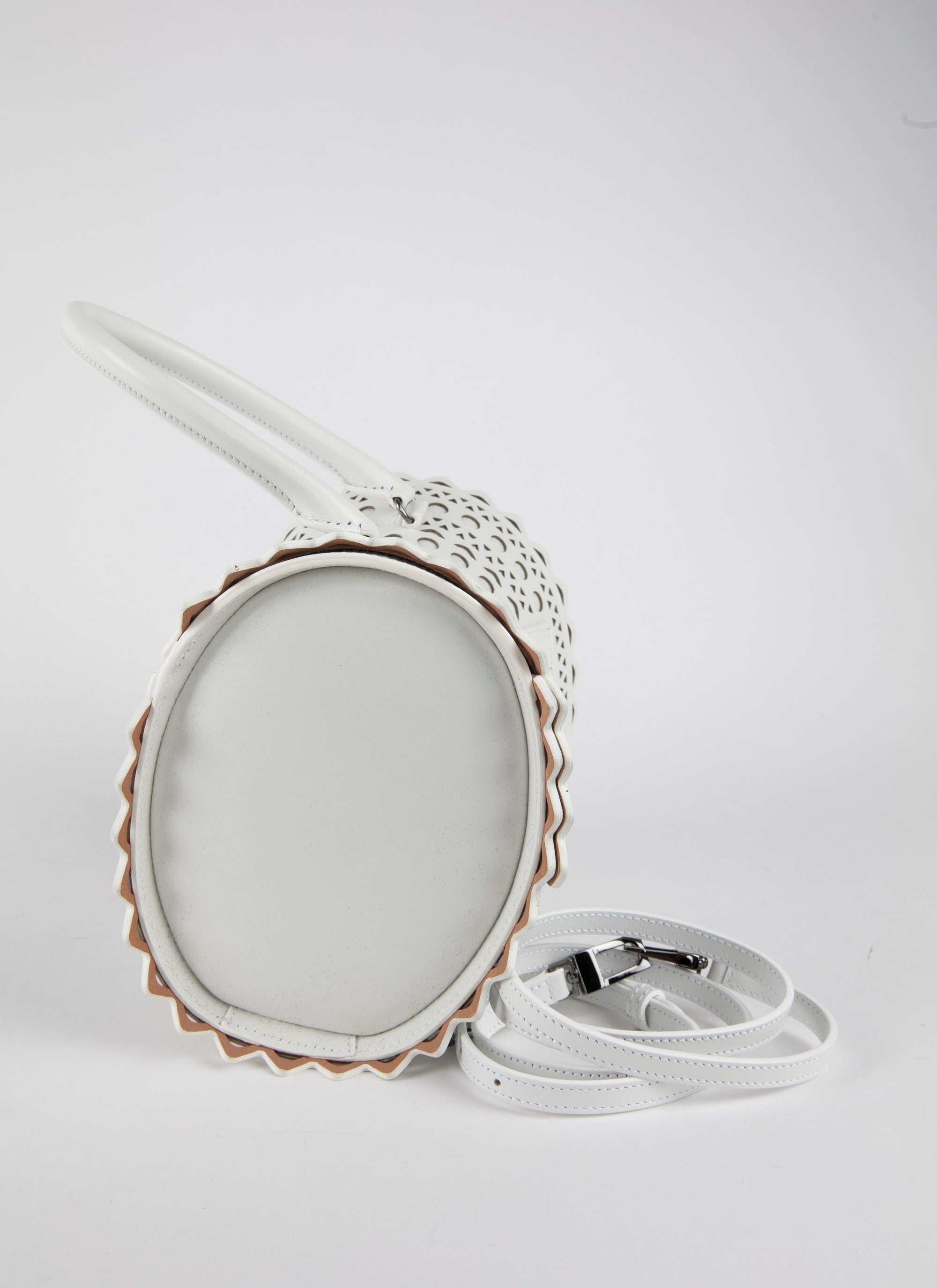 Corset bag 18 in leather - Optic White