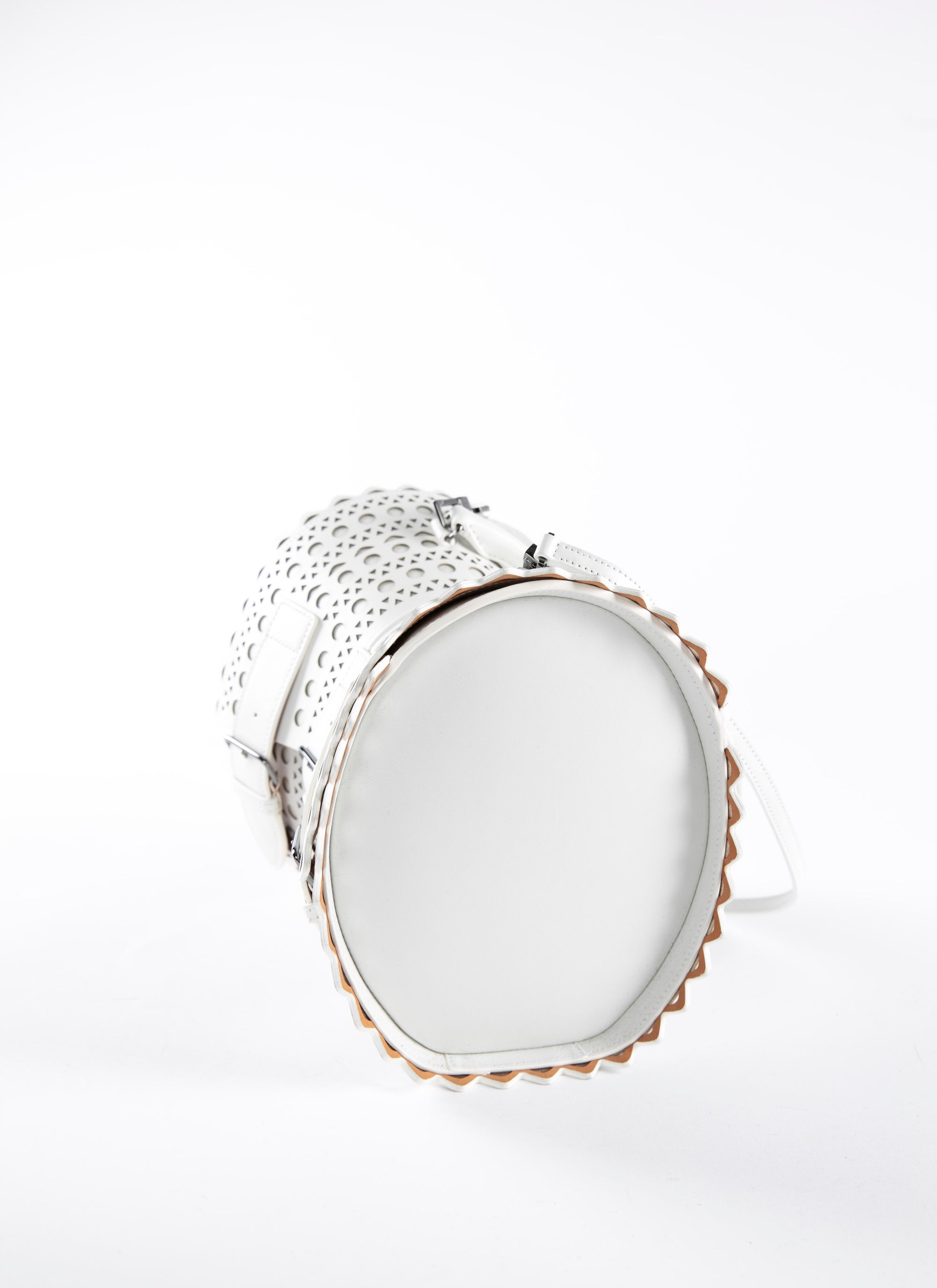 Sac corset 22 en cuir - Blanc Optique