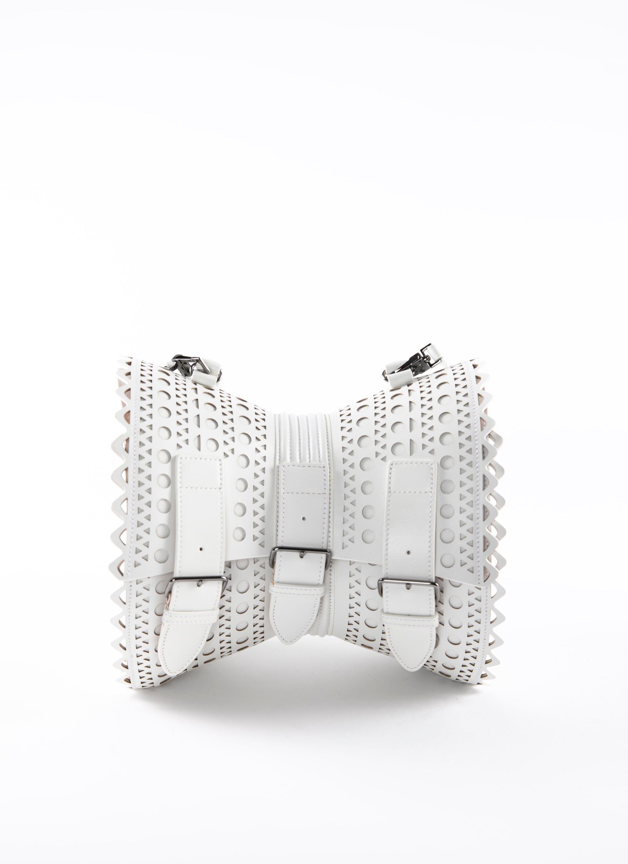 Sac corset 22 en cuir - Blanc Optique