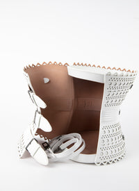 Sac corset 22 en cuir - Blanc Optique