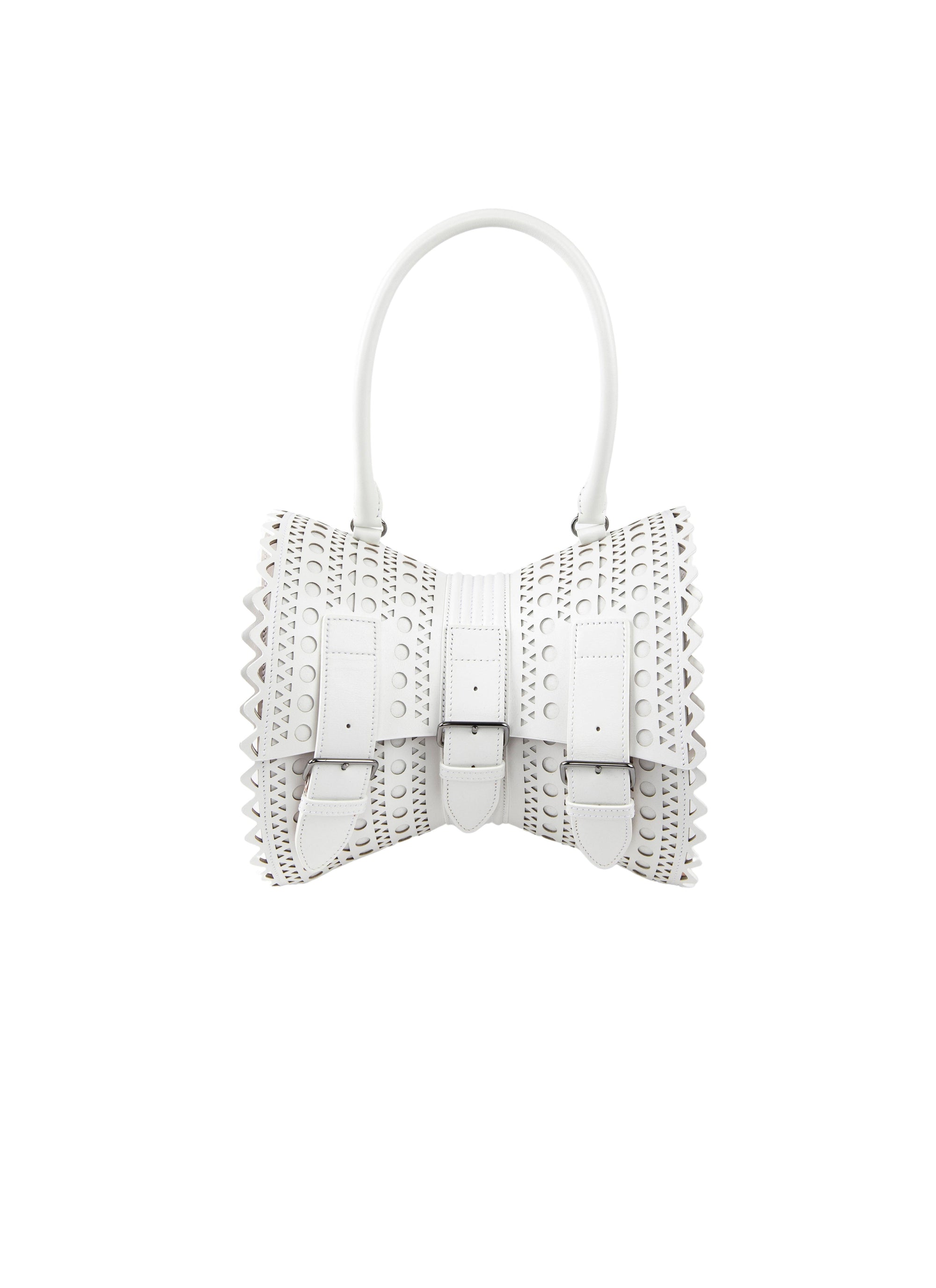 Sac corset 22 en cuir - Blanc Optique