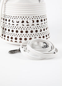 Sac corset Bucket en cuir - Blanc Optique