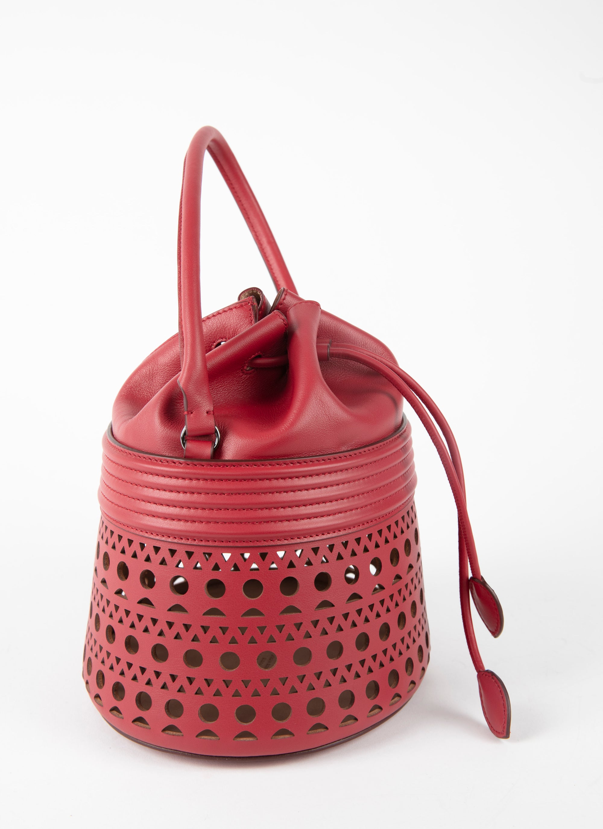 Bucket corset bag in leather - Lacquer
