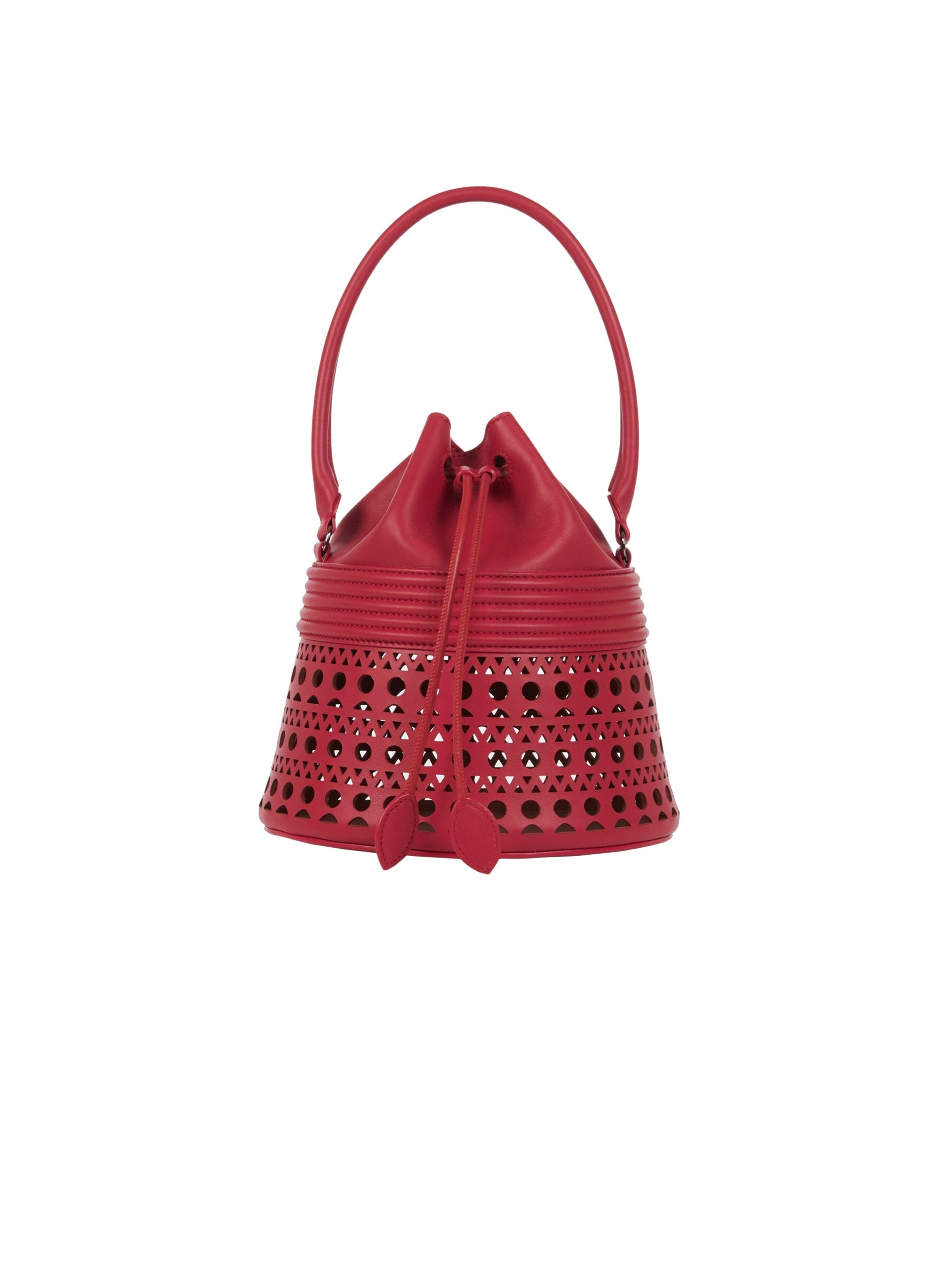 Bucket corset bag in leather - Lacquer