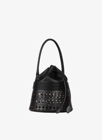 Sac corset Bucket en cuir - Noir