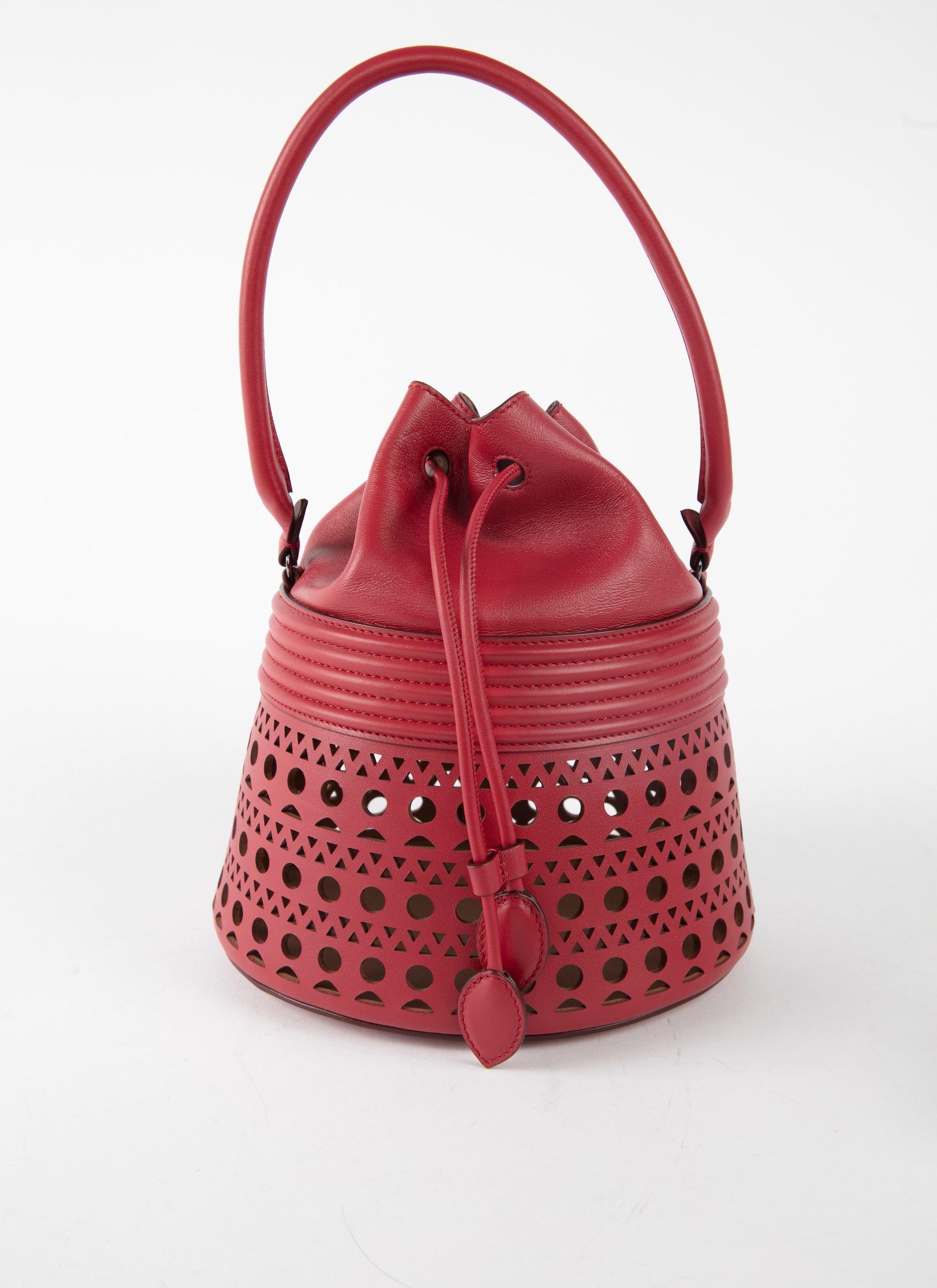 Bucket corset bag in leather - Lacquer