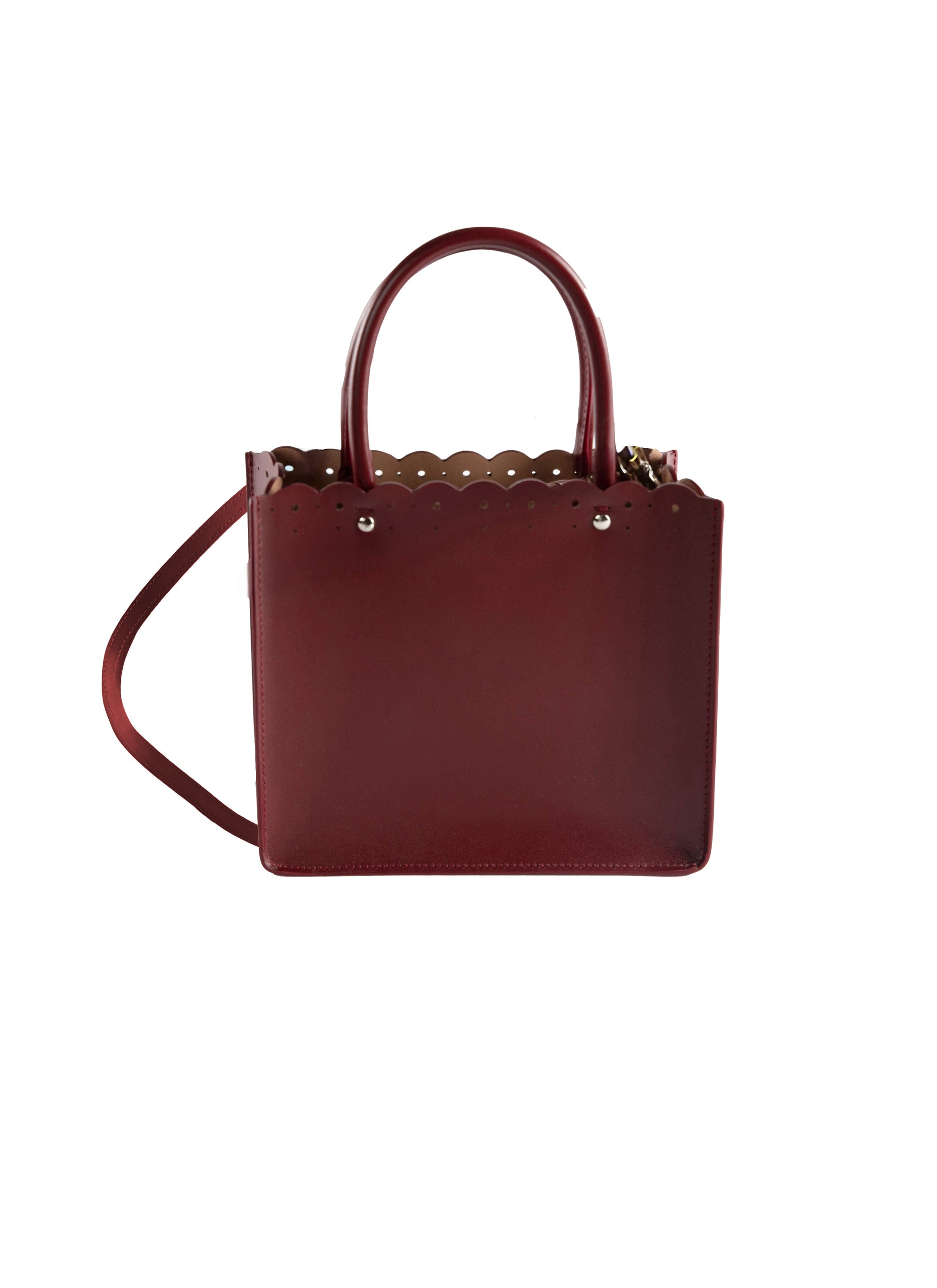 Sac Garance 16 en cuir - Rouge Grenat