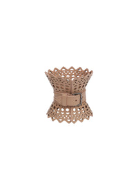 Leather Corset Bracelet - Sand