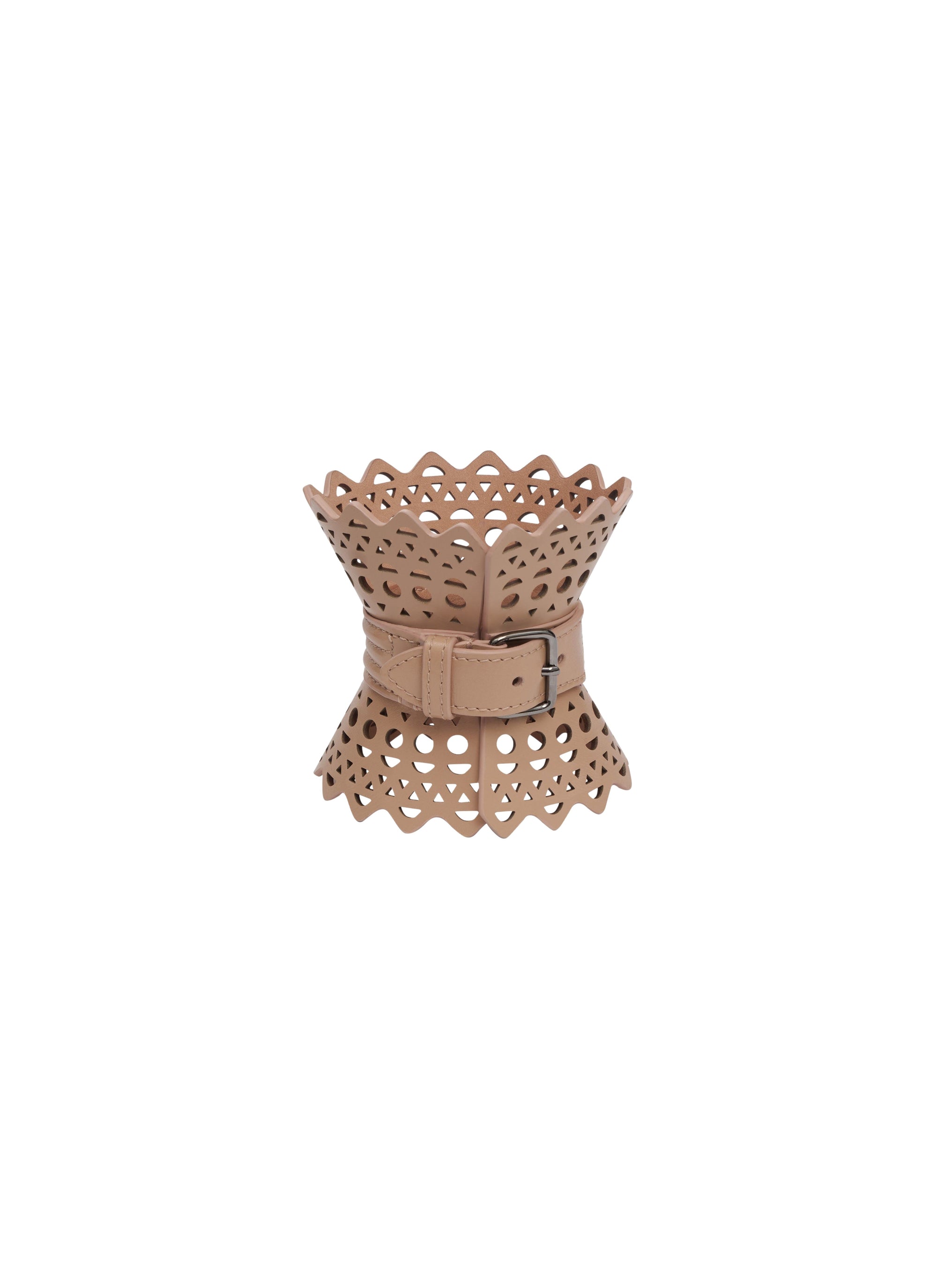 Leather Corset Bracelet - Sand