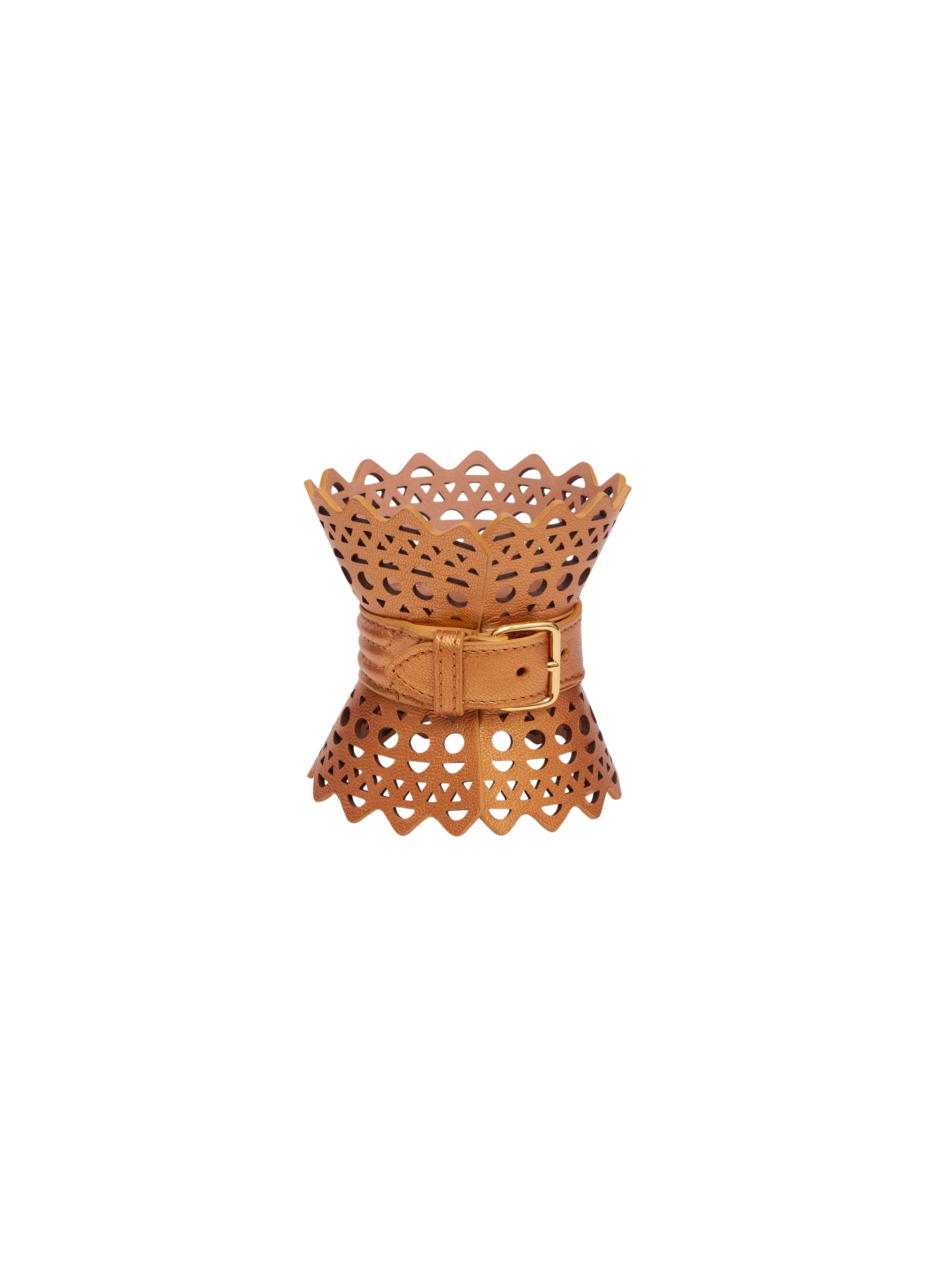Bracelet corset en cuir - Cuivre