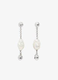 Boucles d’oreilles Perles - Blanc & Argent