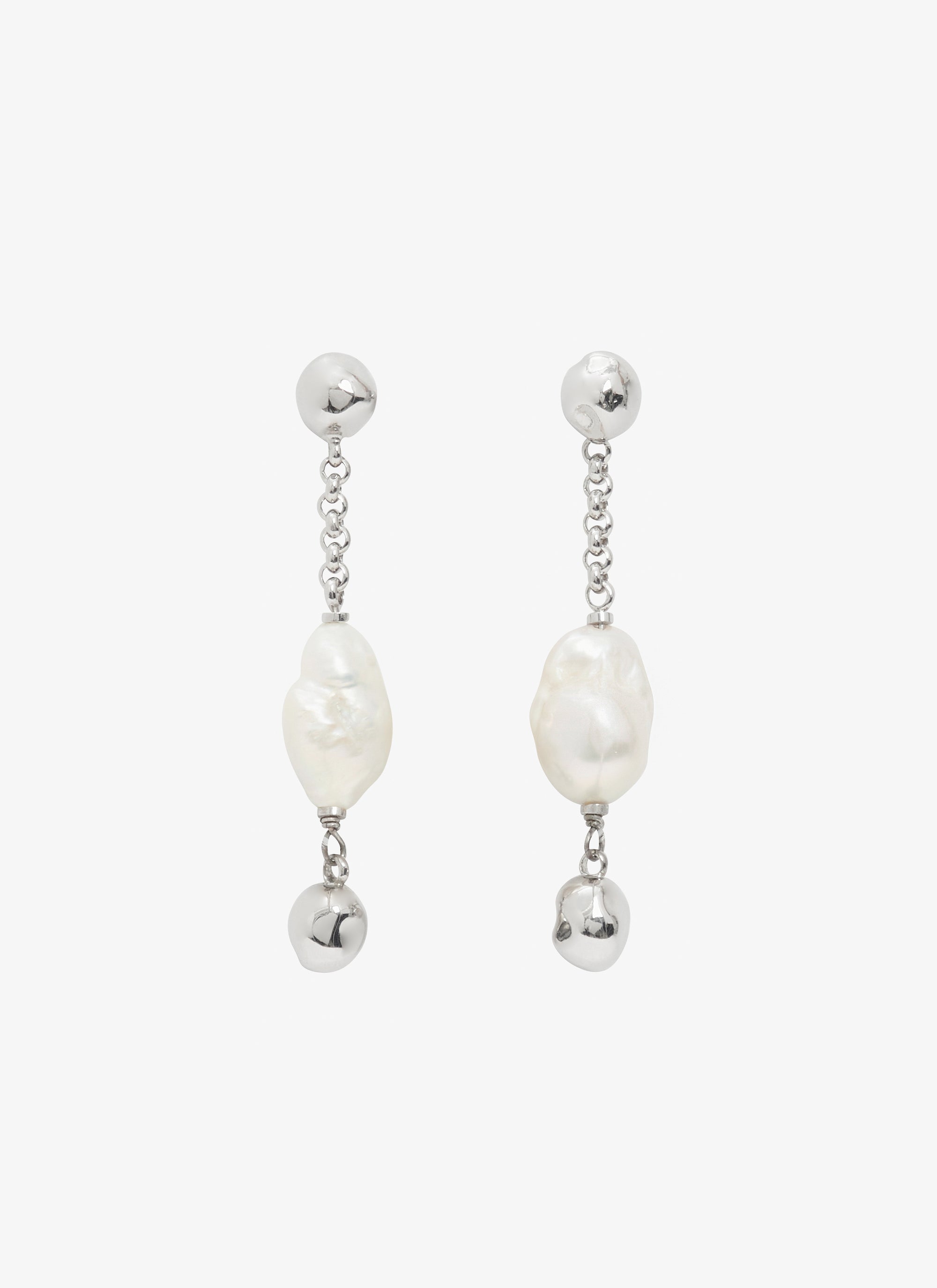 Boucles d’oreilles Perles - Blanc & Argent