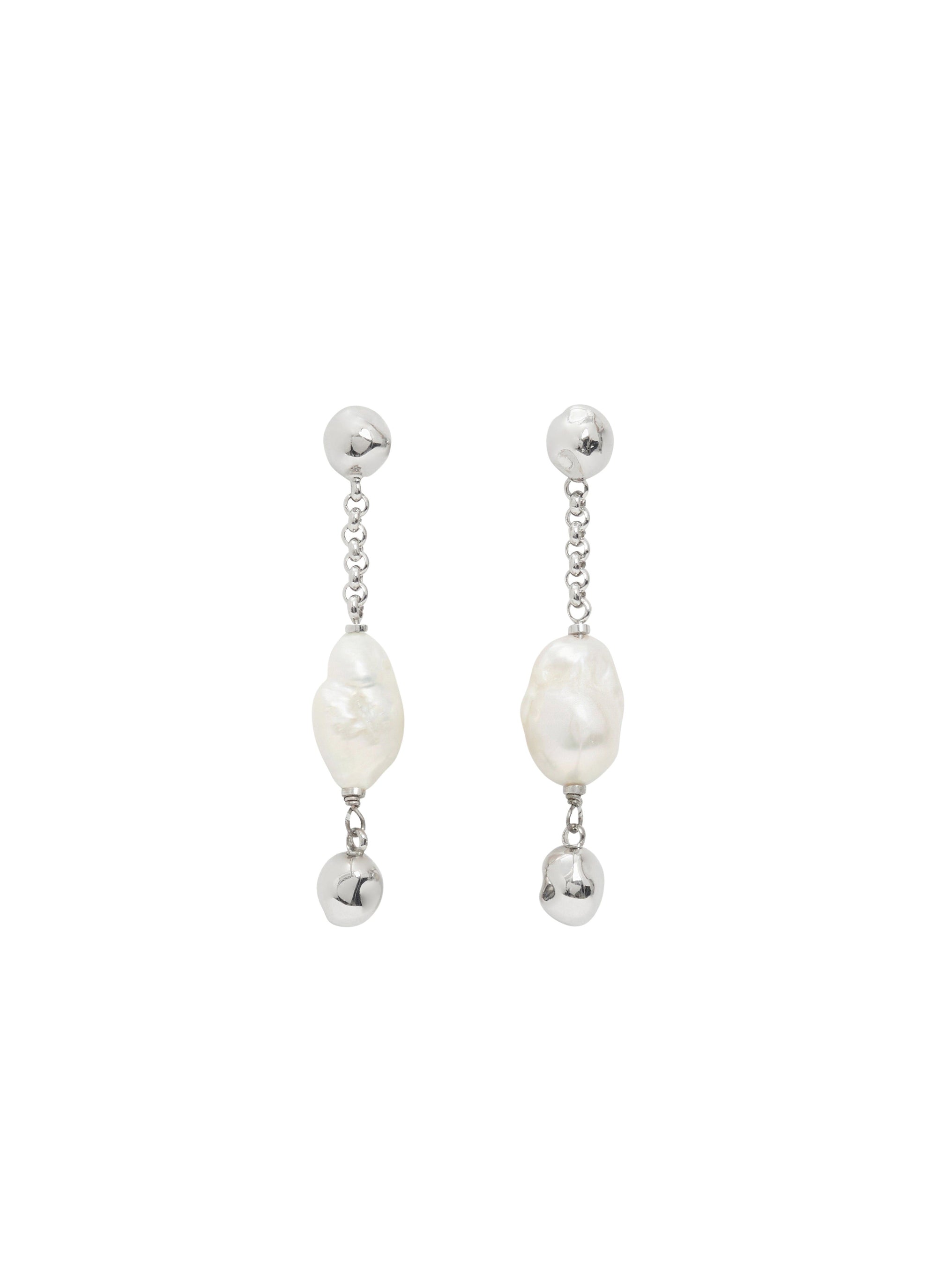 Boucles d’oreilles Perles - Blanc & Argent