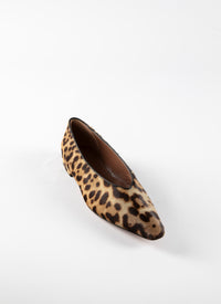 Ballerines à bout pointu motif léopard en cuir - Sepia