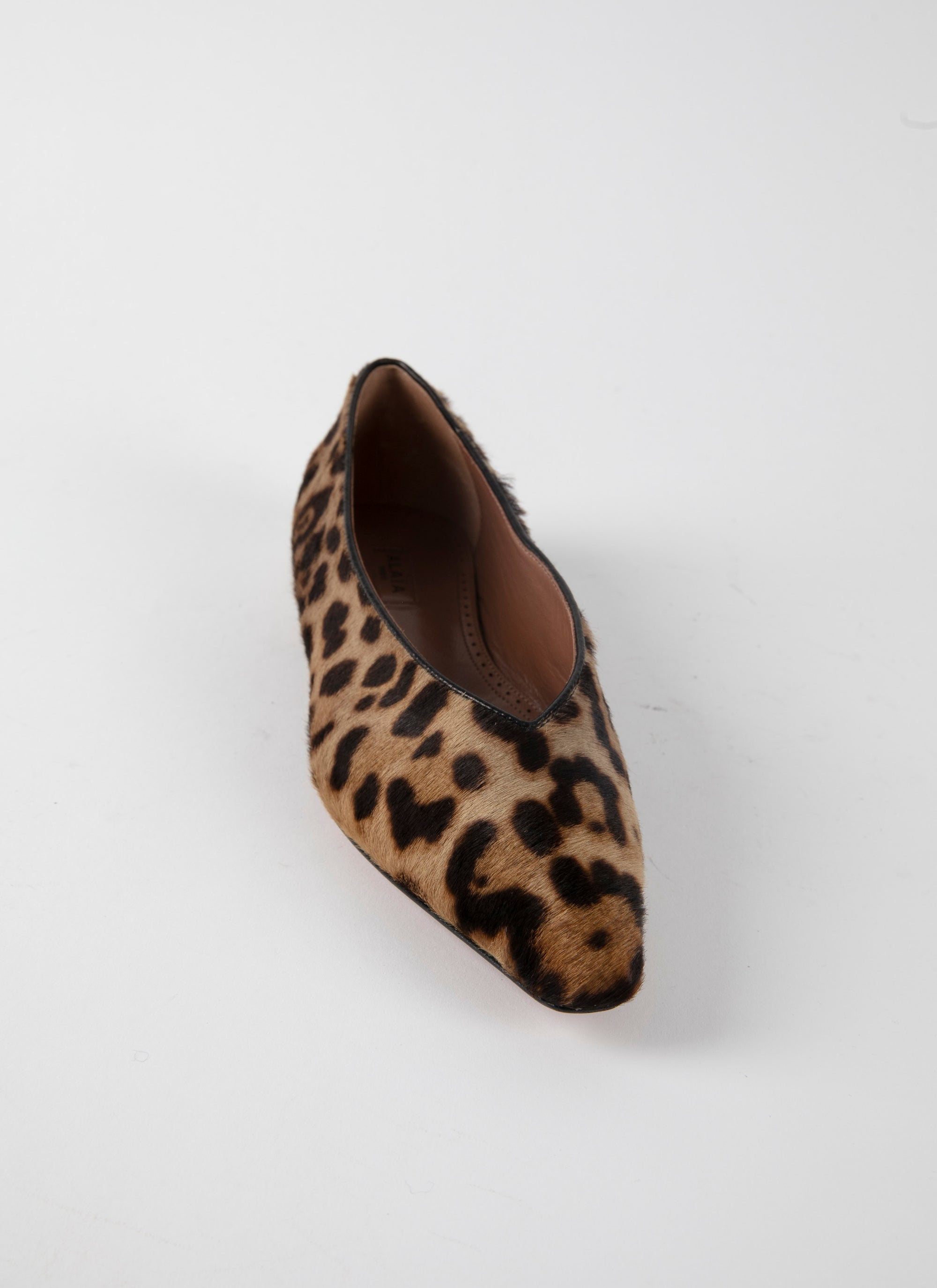Ballerines à bout pointu motif léopard en cuir - Sepia