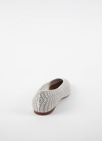 Round-toed openwork ballerinas in leather - Off White