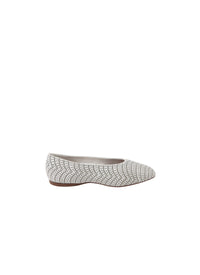 Round-toed openwork ballerinas in leather - Off White