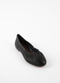 Ballerines à motif ajouré en cuir - Noir