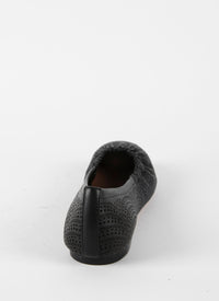 Ballerines à motif ajouré en cuir - Noir