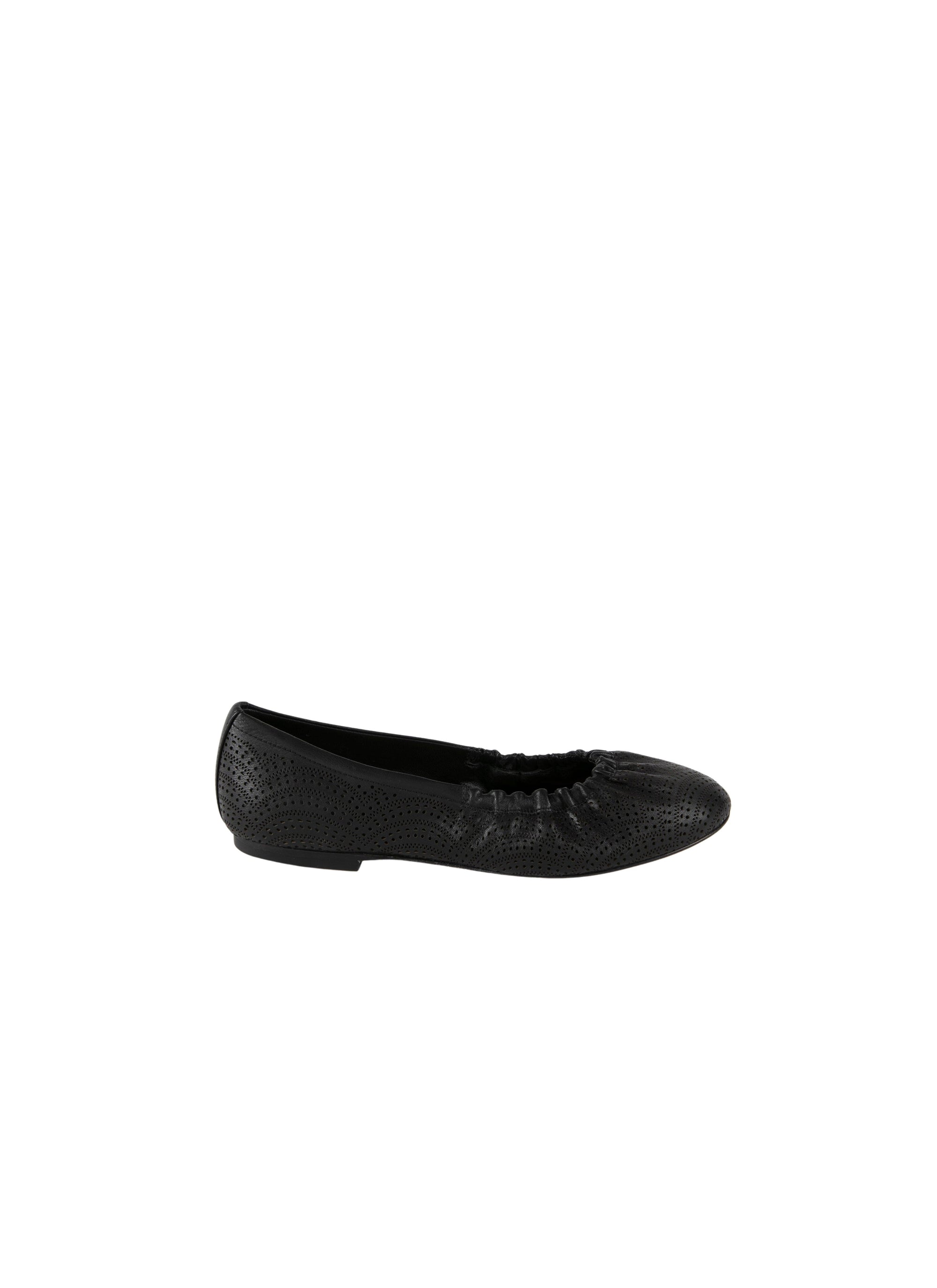 Ballerines à motif ajouré en cuir - Noir