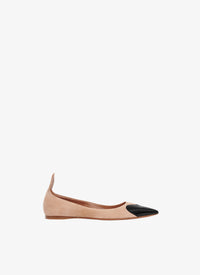 Leather Heart Ballerinas - Flesh & Black