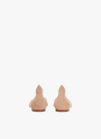 Leather Heart Ballerinas - Flesh & Black