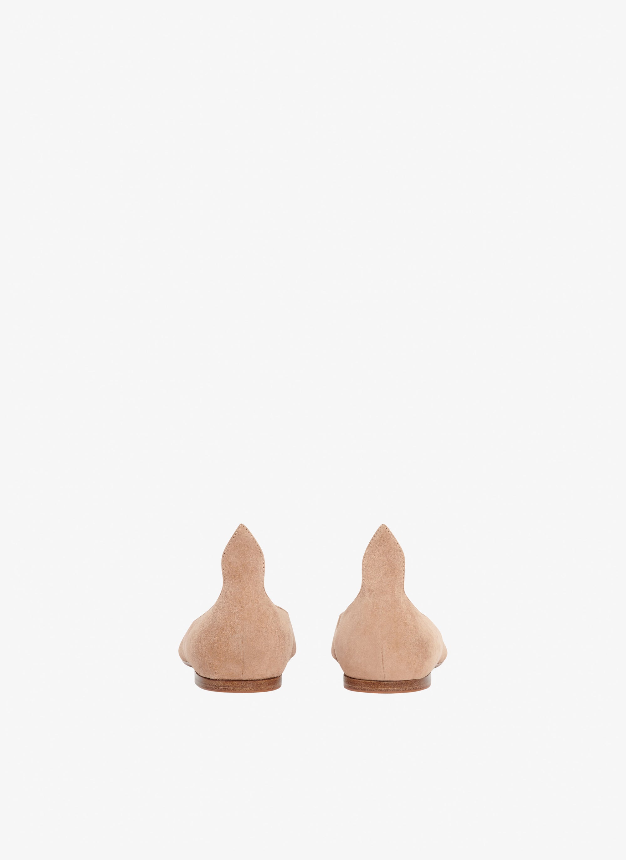 Leather Heart Ballerinas - Flesh & Black