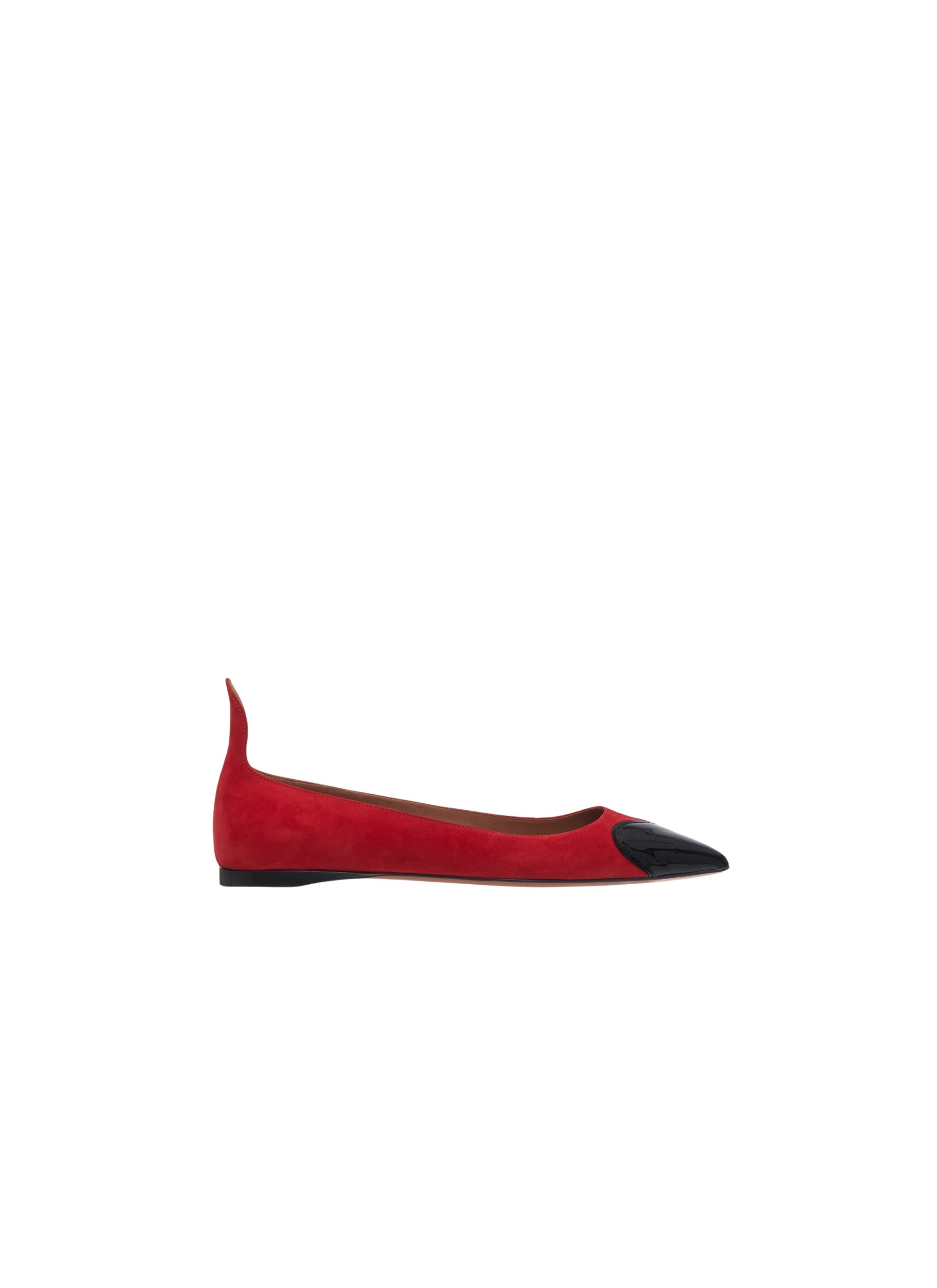 Leather Heart Ballerinas - Black & Red