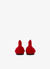 Leather Heart Ballerinas - Black & Red