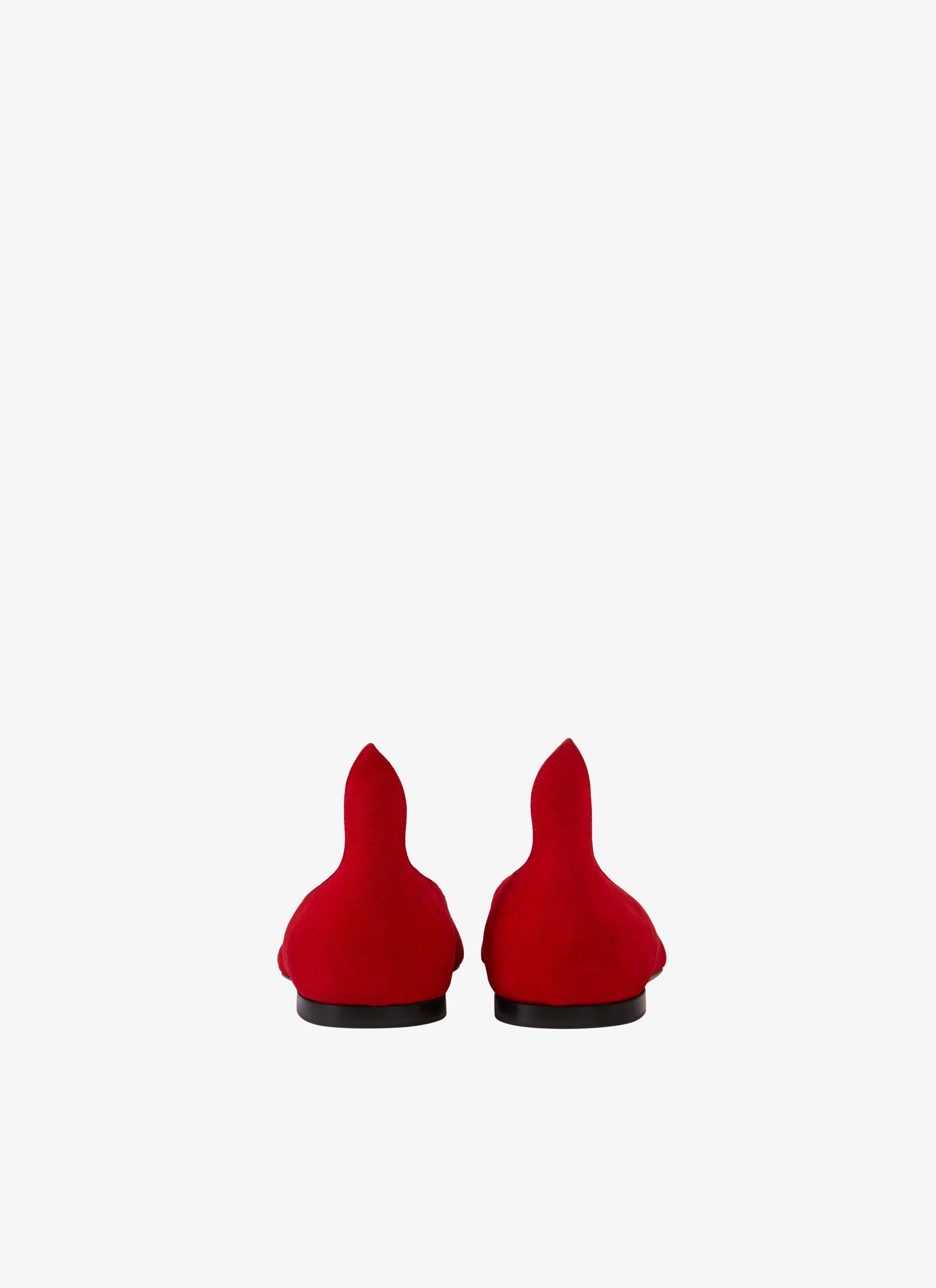 Leather Heart Ballerinas - Black & Red