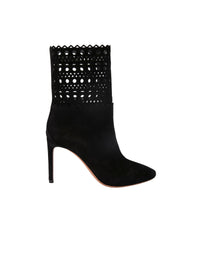 Bottines à motif ajouré 90 en cuir - Noir