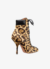 Bottines lacées 110 à imprimé guépard en cuir - Sepia